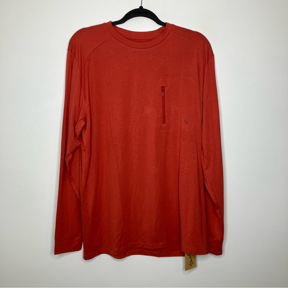 NWT DUCK CAMP Lightweight Bamboo Crew Long Sleeve Red Large